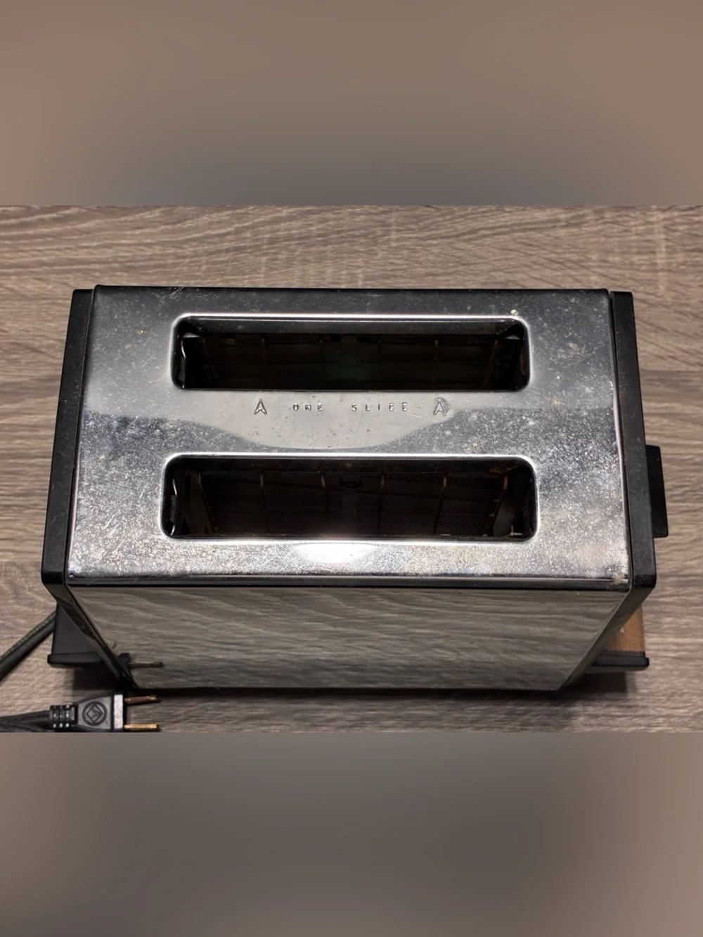 Vintage Retro Farberware Kiddie Model 292 Chrome & Wood Grain Toaster TESTED